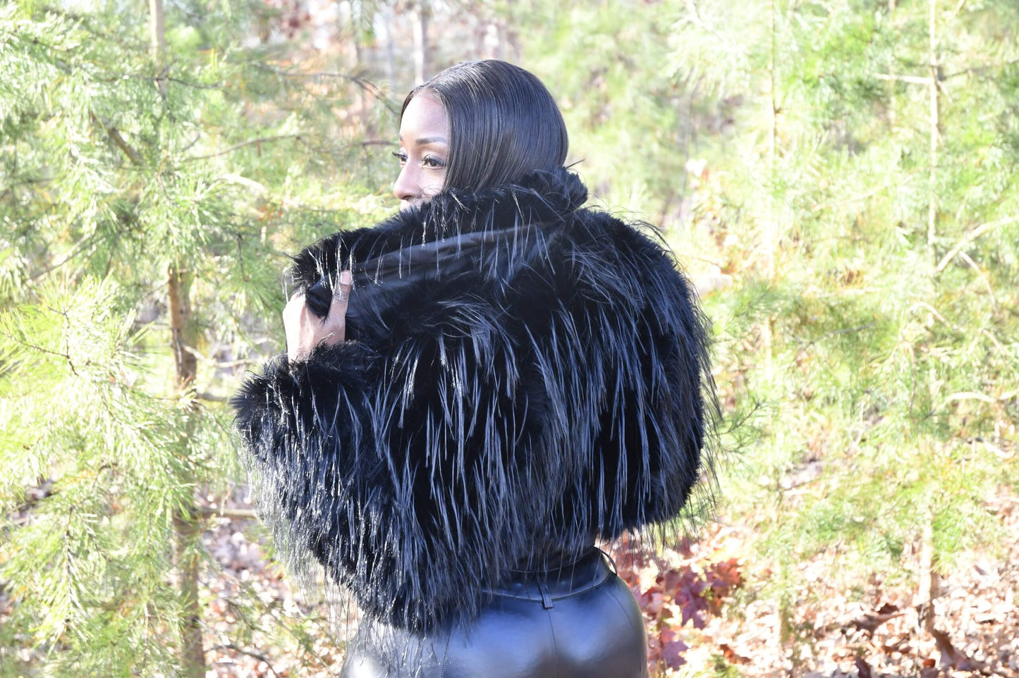 Furry Faux Fur Cropped Jacket