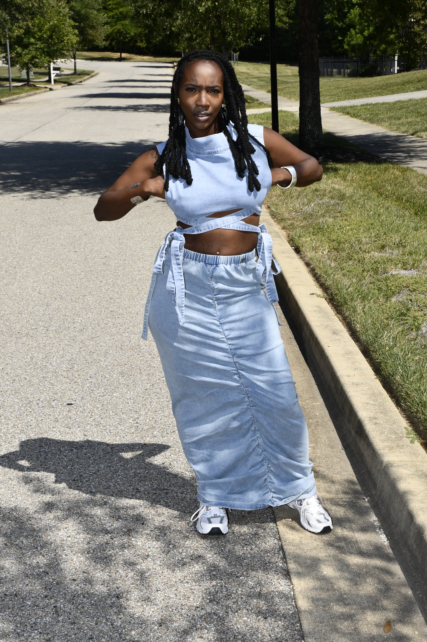 Self-Tie Denim Vest
