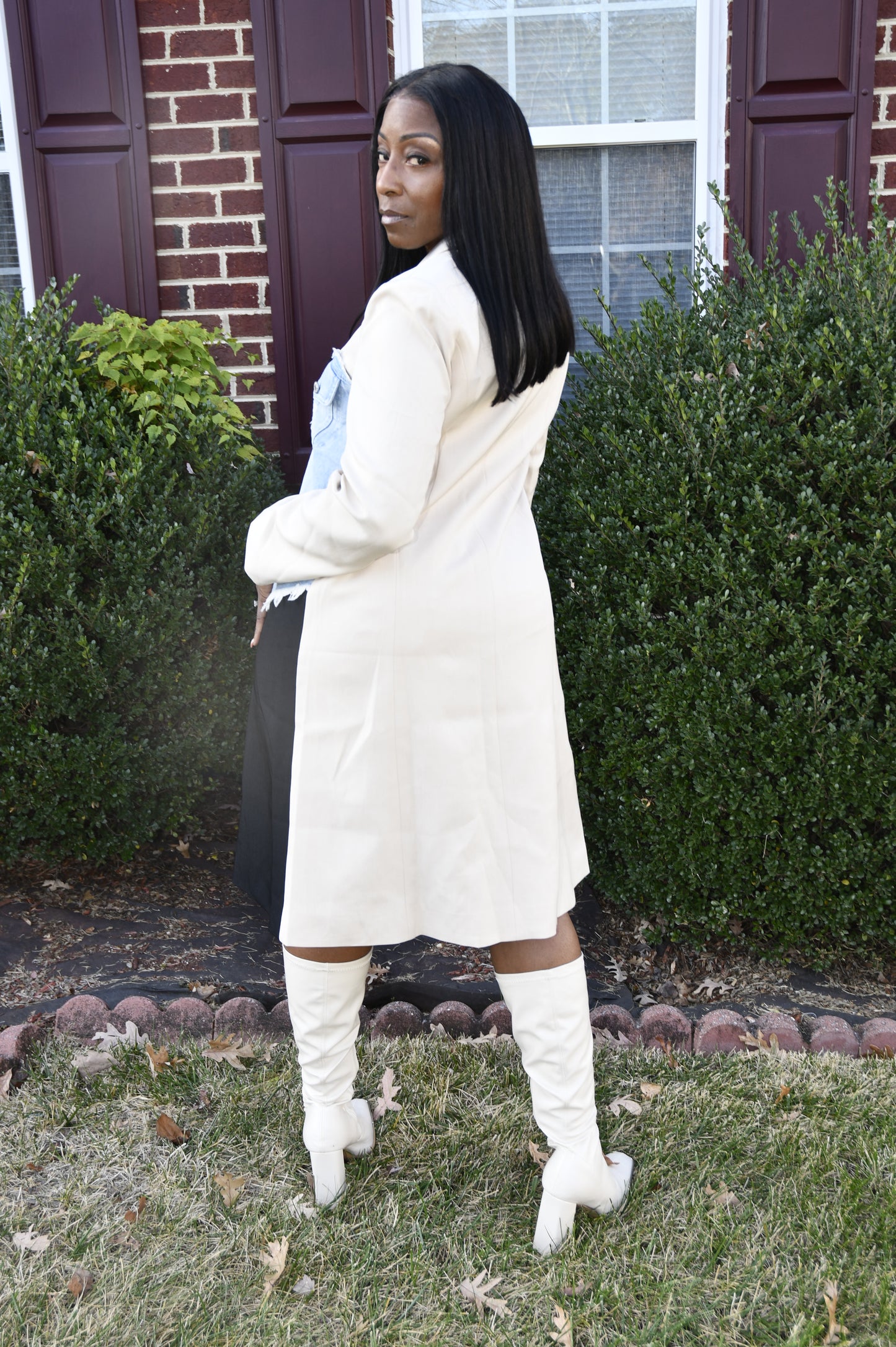 Denim Mosaic Trench