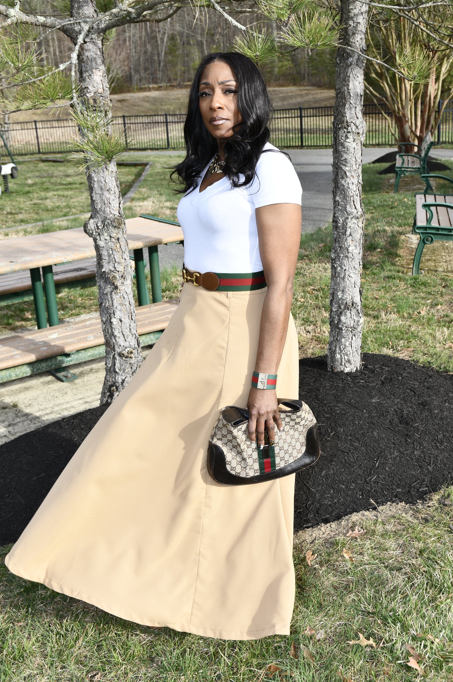 Structure Belted Maxi Skirt