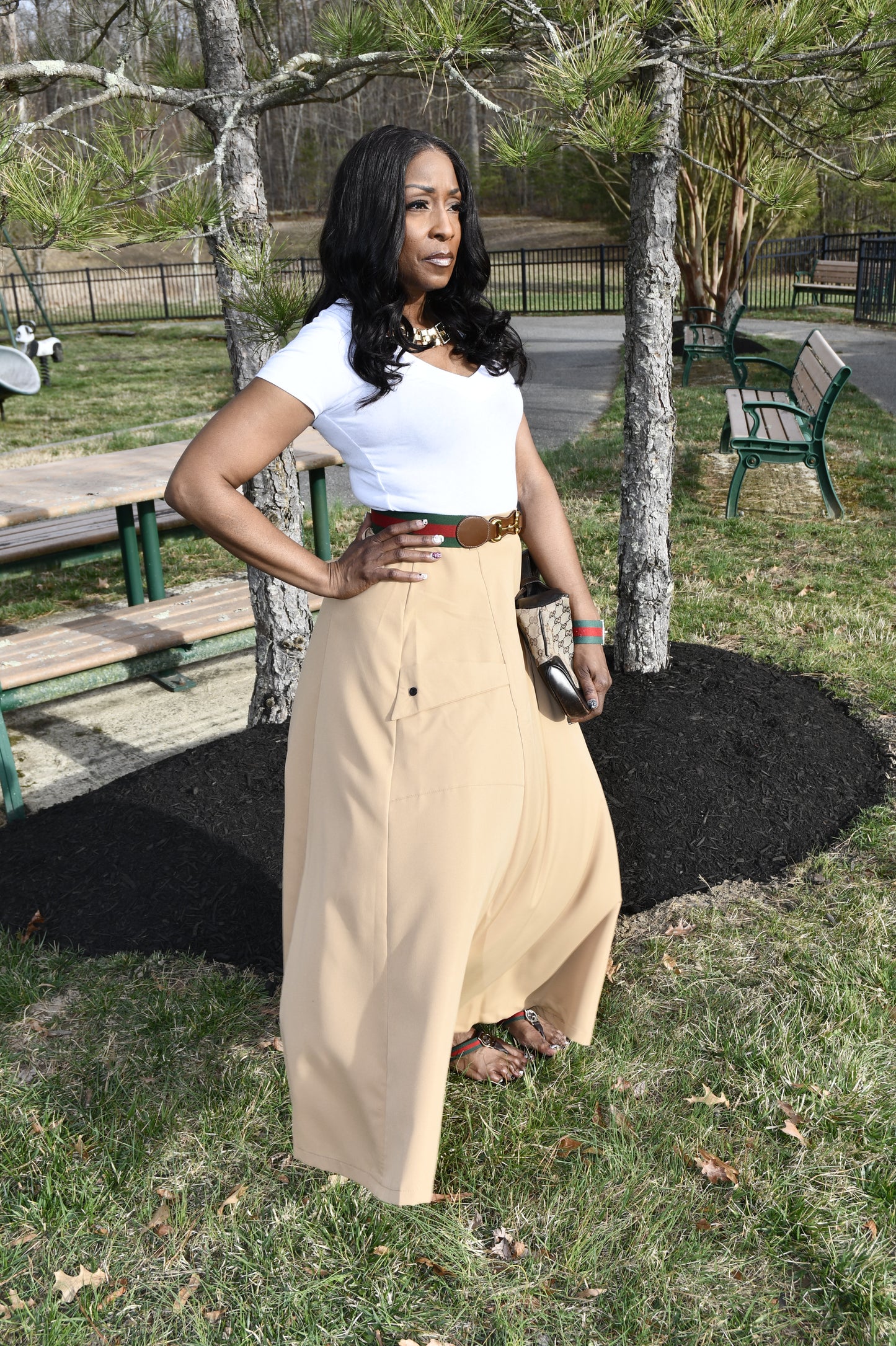 Structure Belted Maxi Skirt