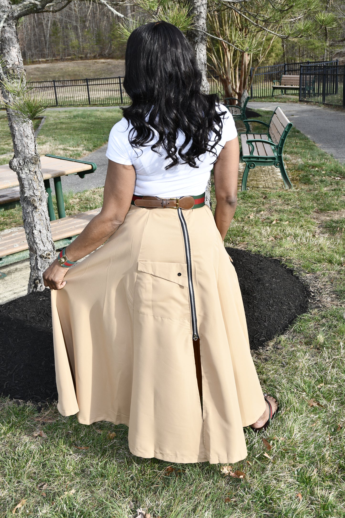 Structure Belted Maxi Skirt