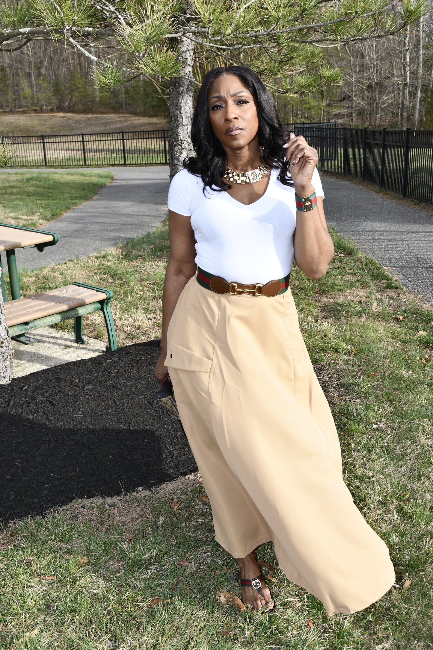 Structure Belted Maxi Skirt