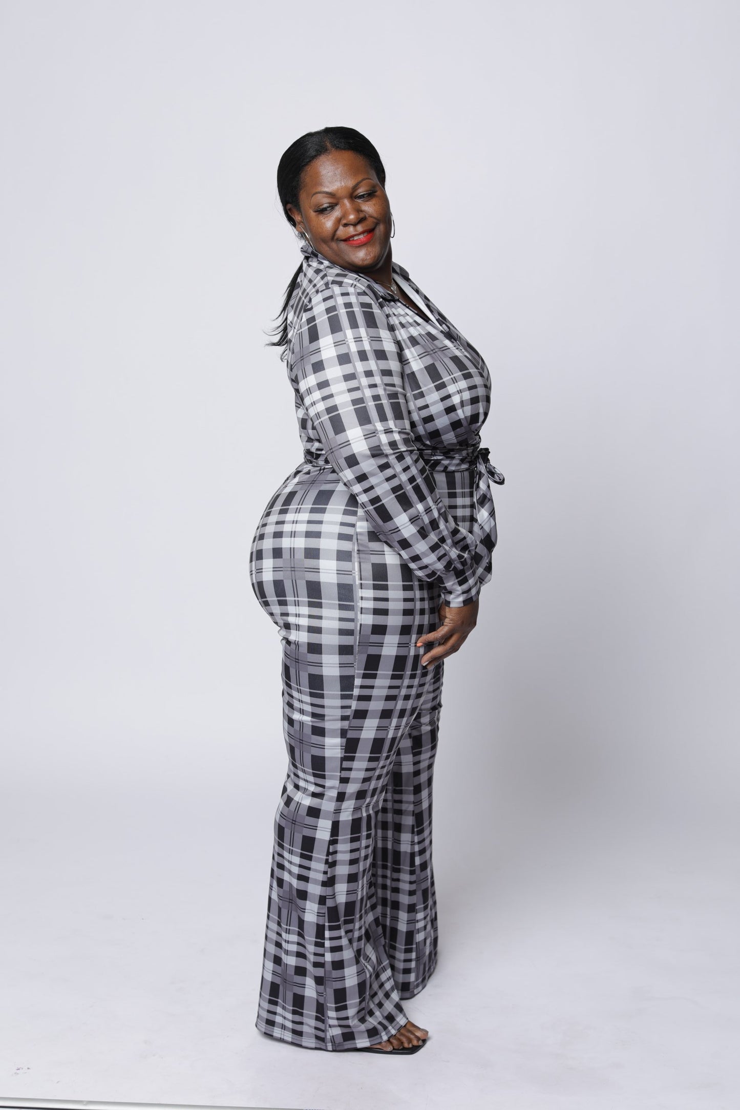 Checker Print Jumpsuit