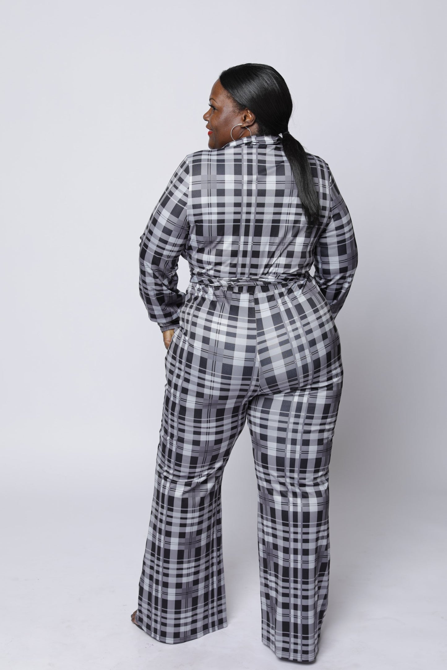 Checker Print Jumpsuit