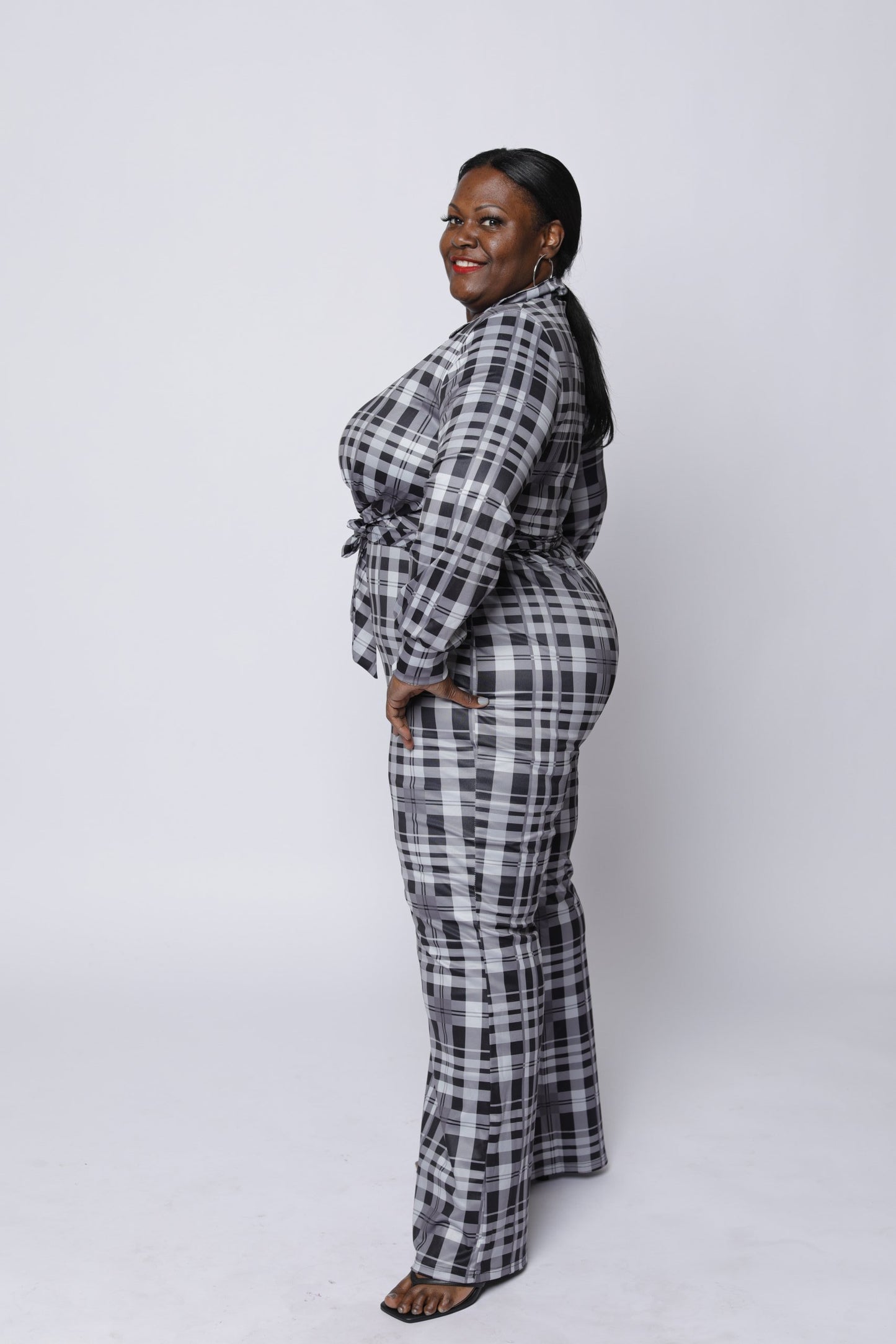 Checker Print Jumpsuit