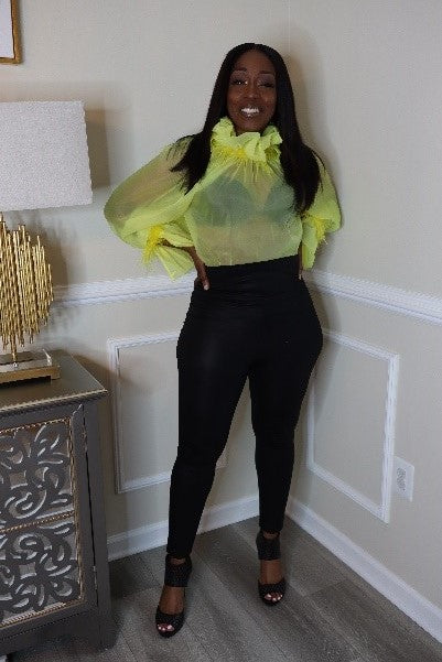 See Through Feathered Top