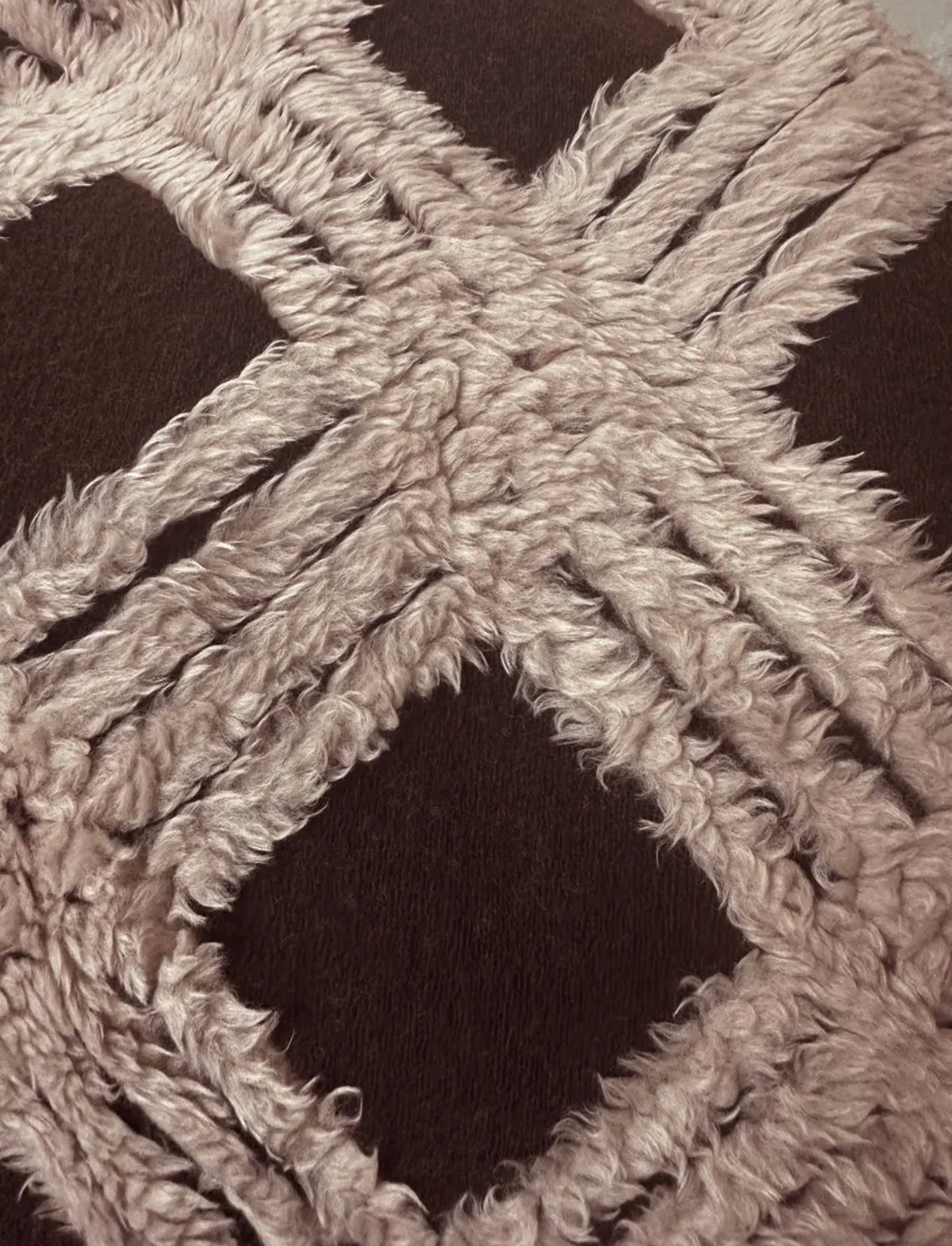 Cocoa Bloom Fringe – Brown Striped Floral Poncho Shawl