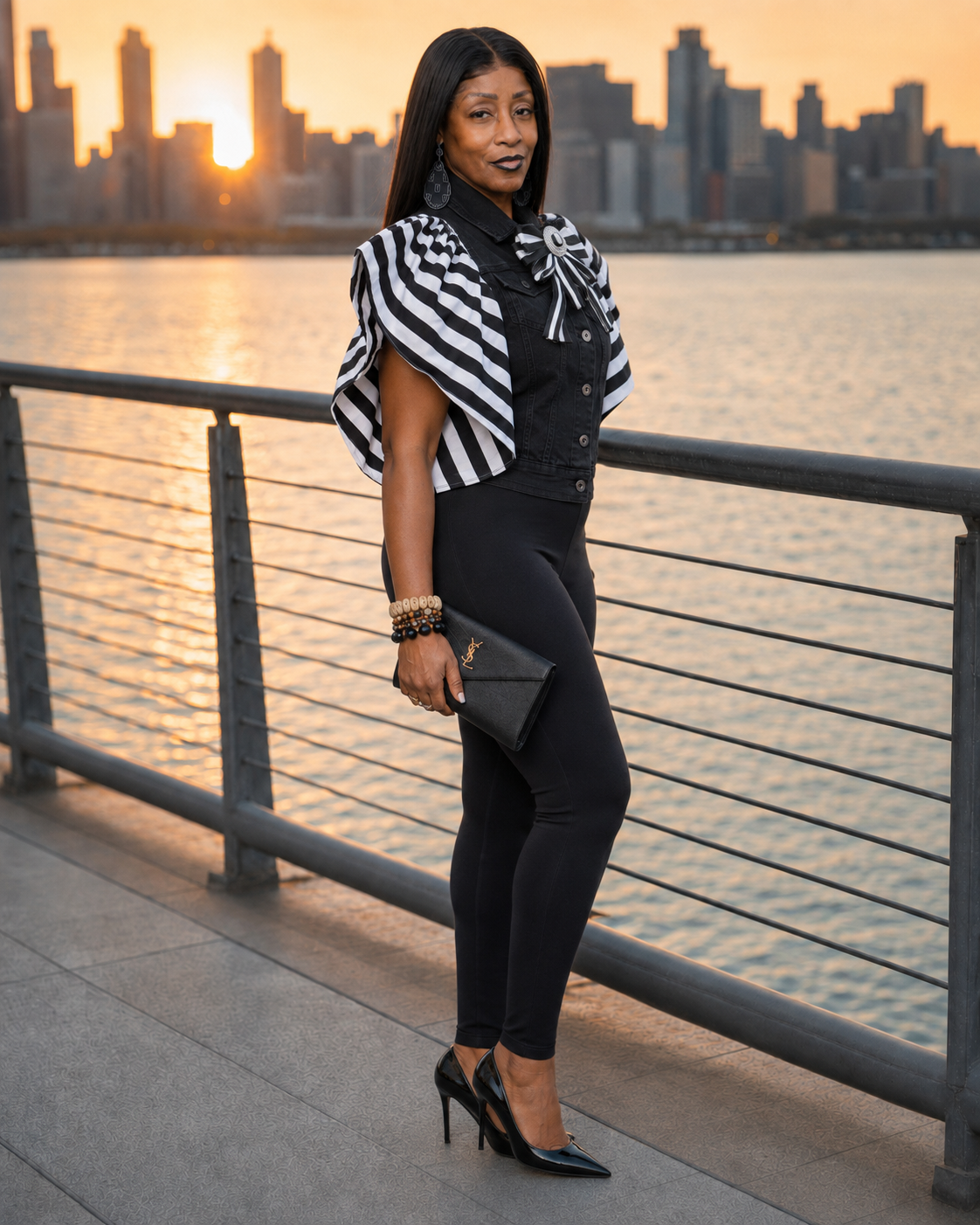 Boulevard Stripe Women's Statement Blazer Jacket