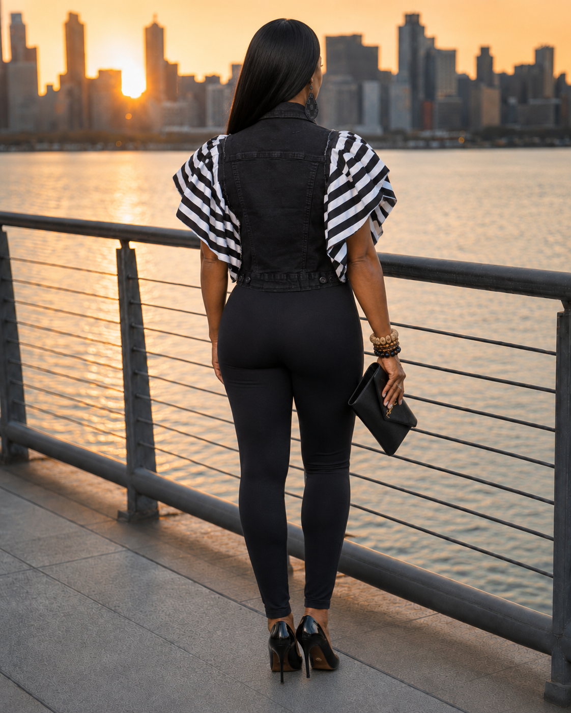 Boulevard Stripe Women's Statement Blazer Jacket