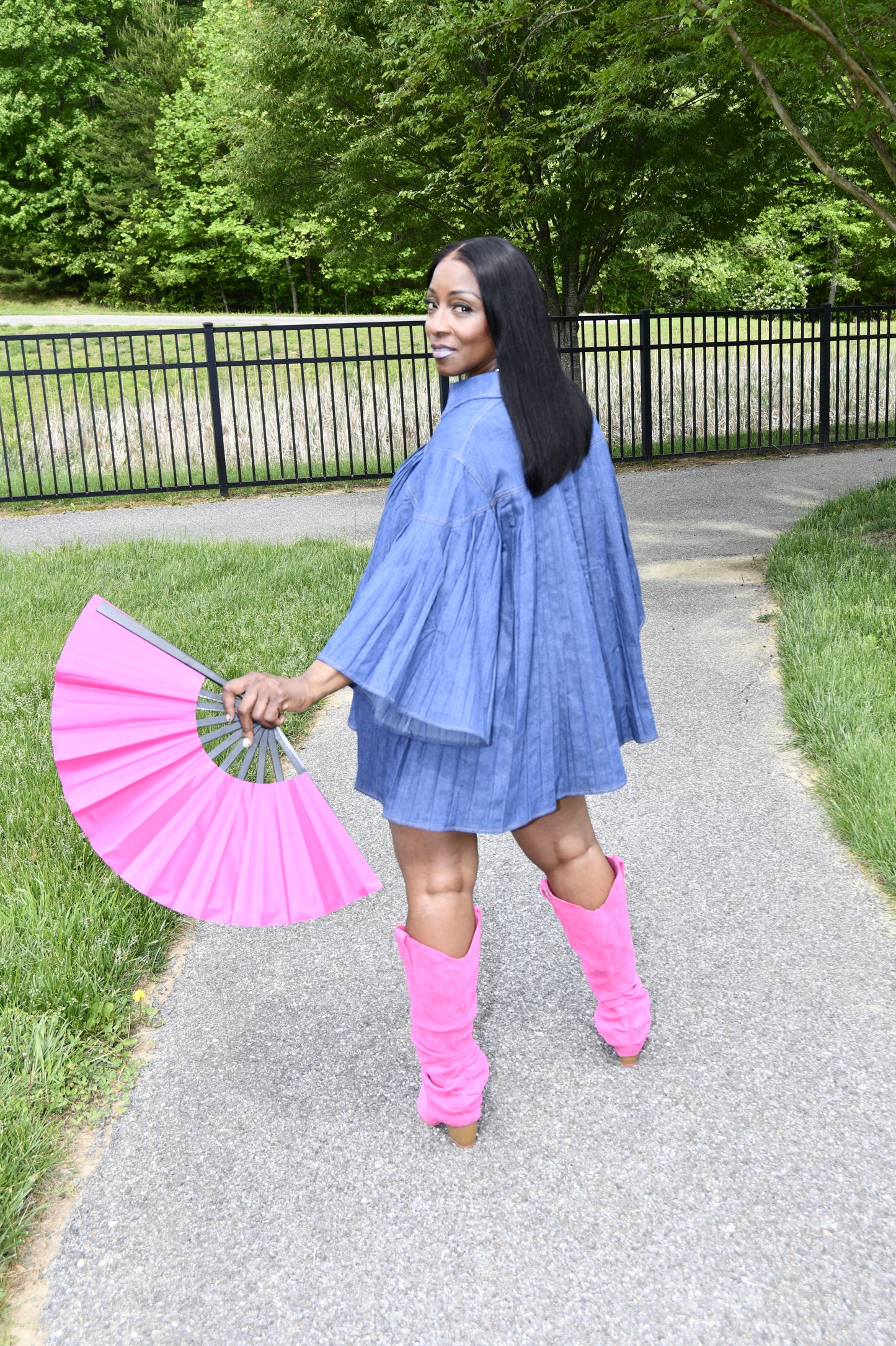 Indigo Breeze Pleat Dress