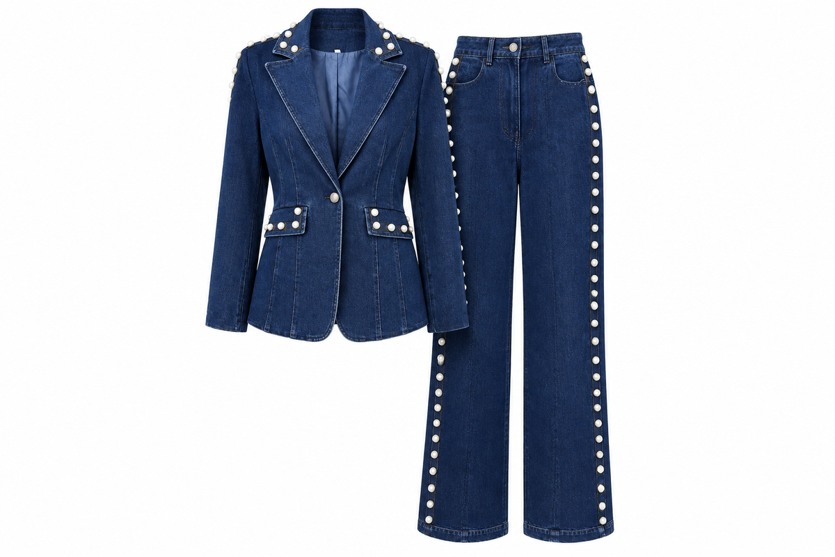 Pearl Denim Suit Set