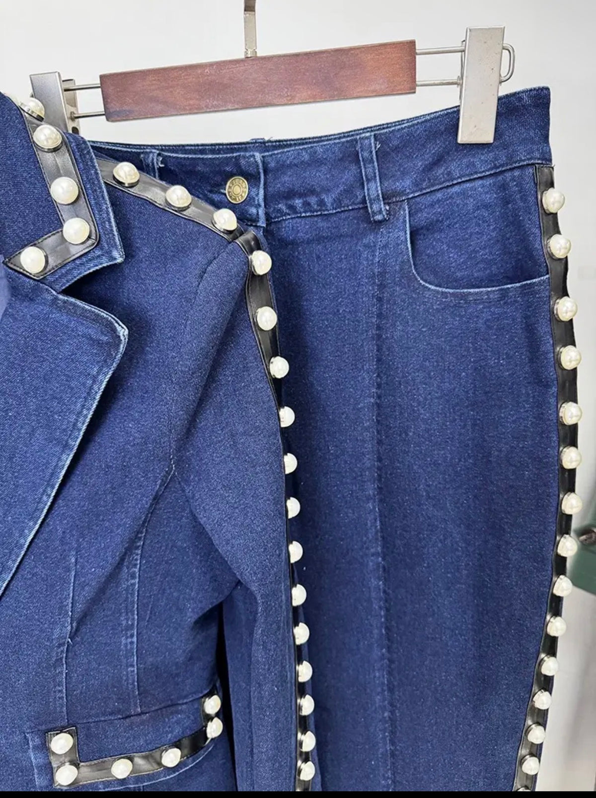 Pearl Denim Suit Set