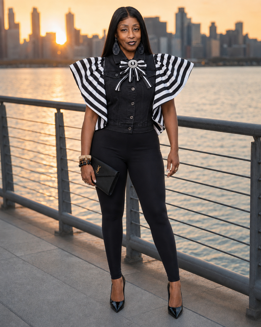 Boulevard Stripe Women's Statement Blazer Jacket