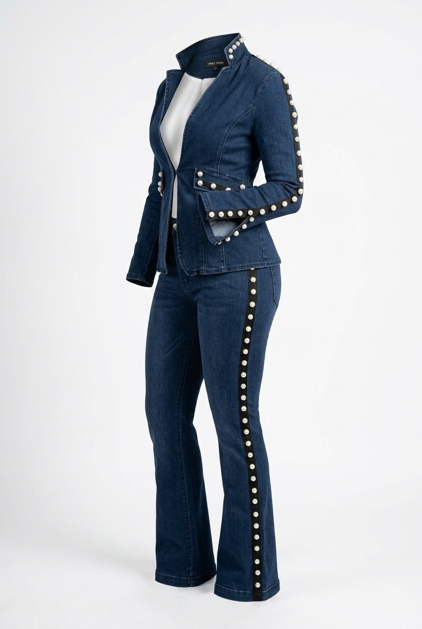Pearl Denim Suit Set