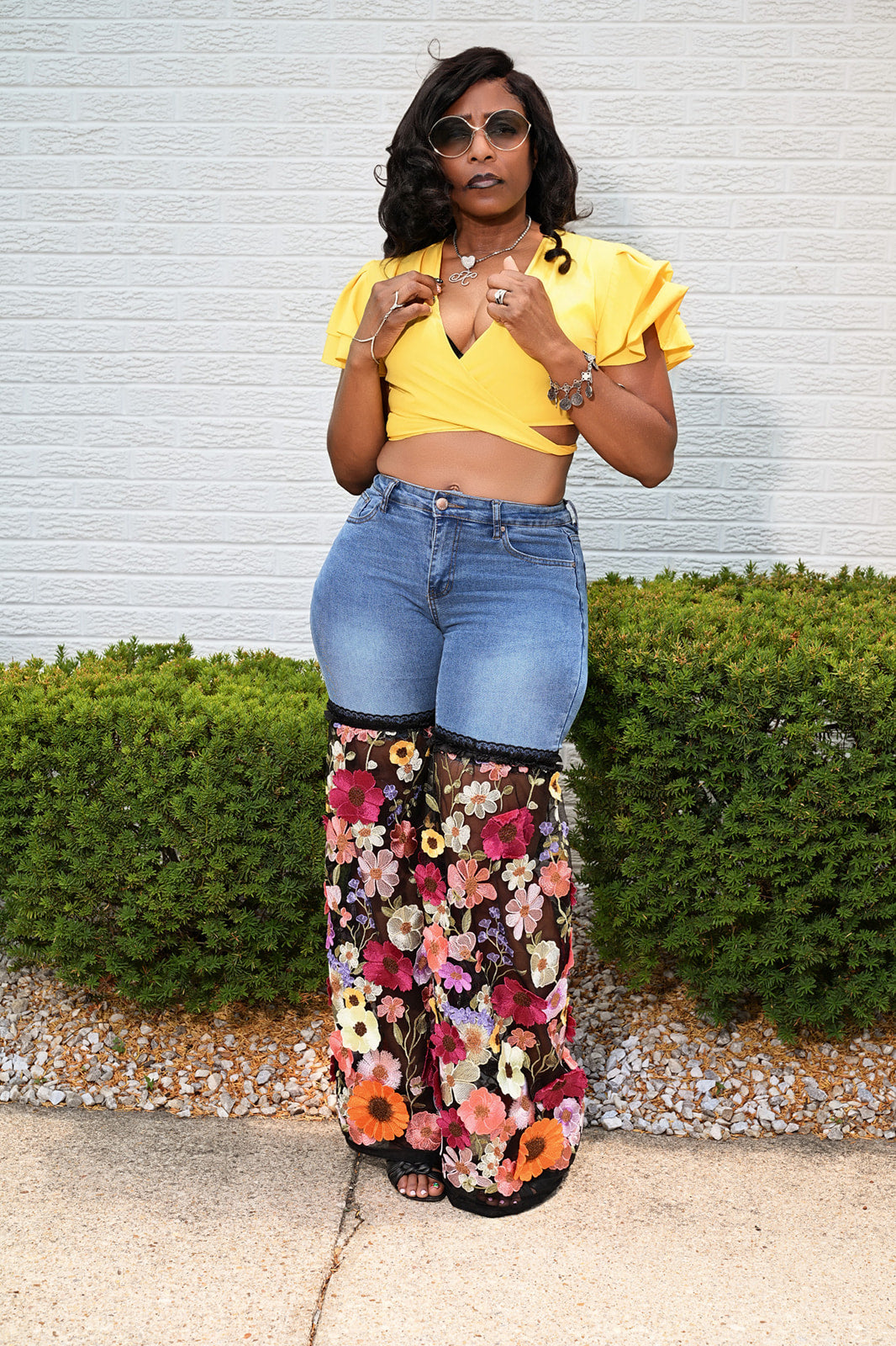 Blooming Beauty Bell Bottom Jeans