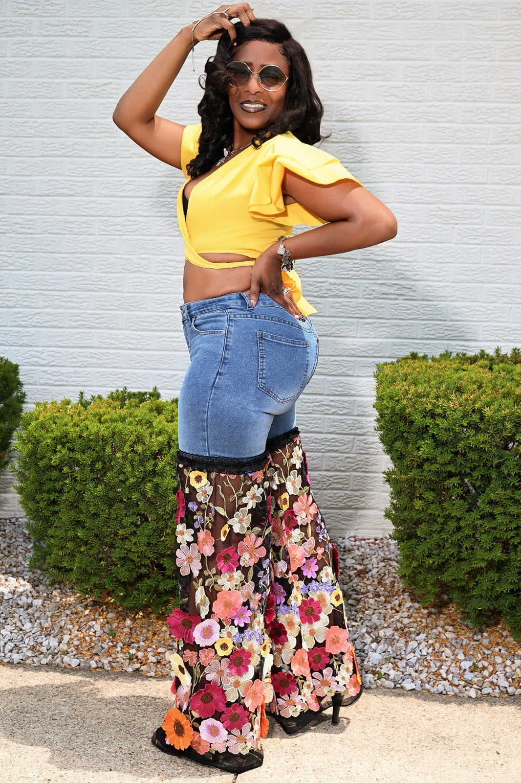 Blooming Beauty Bell Bottom Jeans