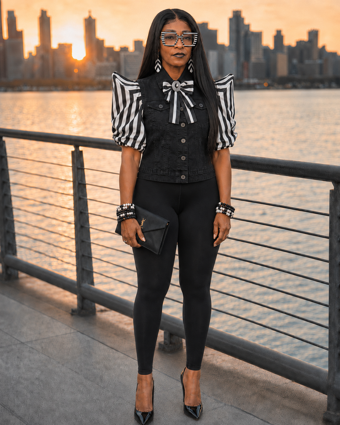 Boulevard Stripe Women's Statement Blazer Jacket
