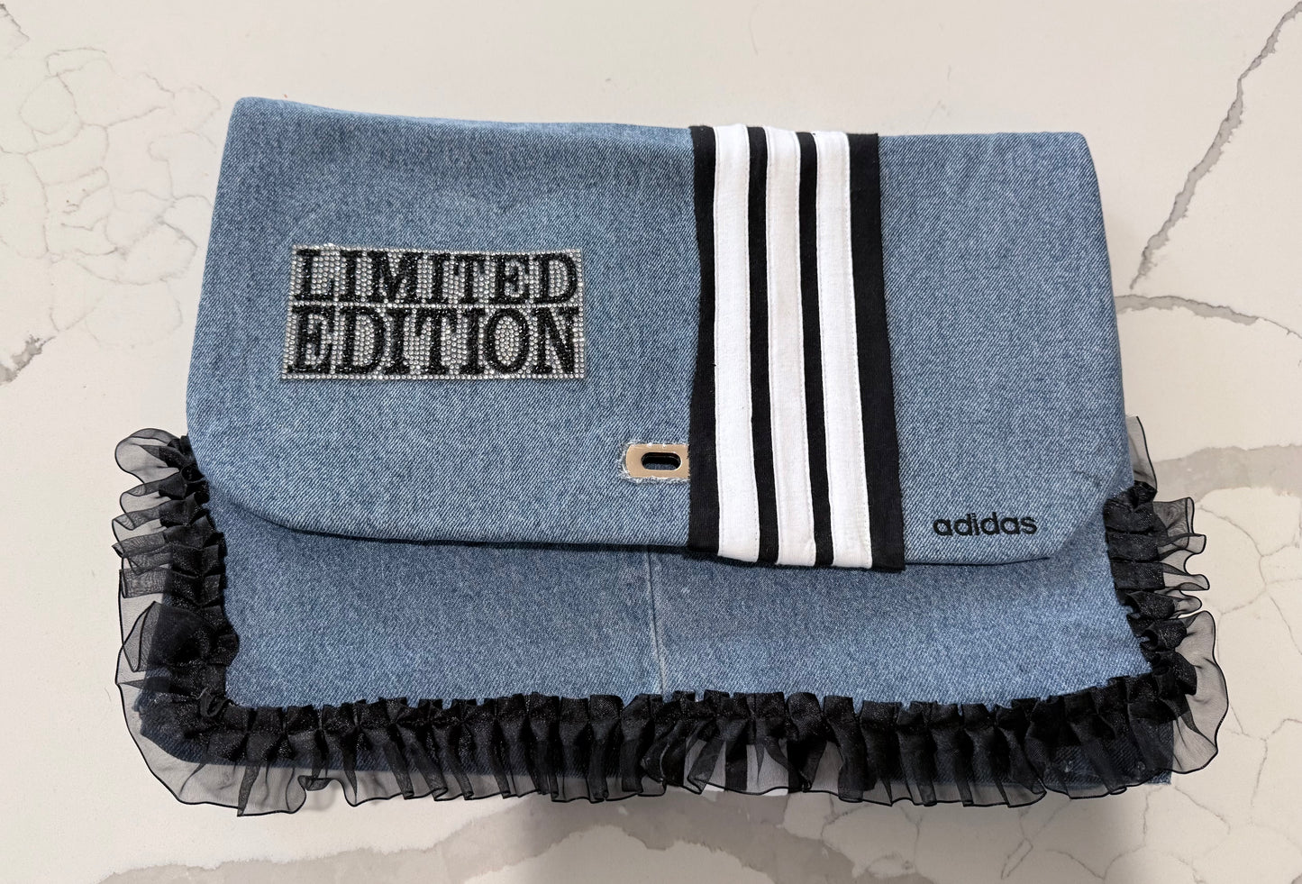 Fringe Flex Denim Clutch / Limited Luxe Street Clutch