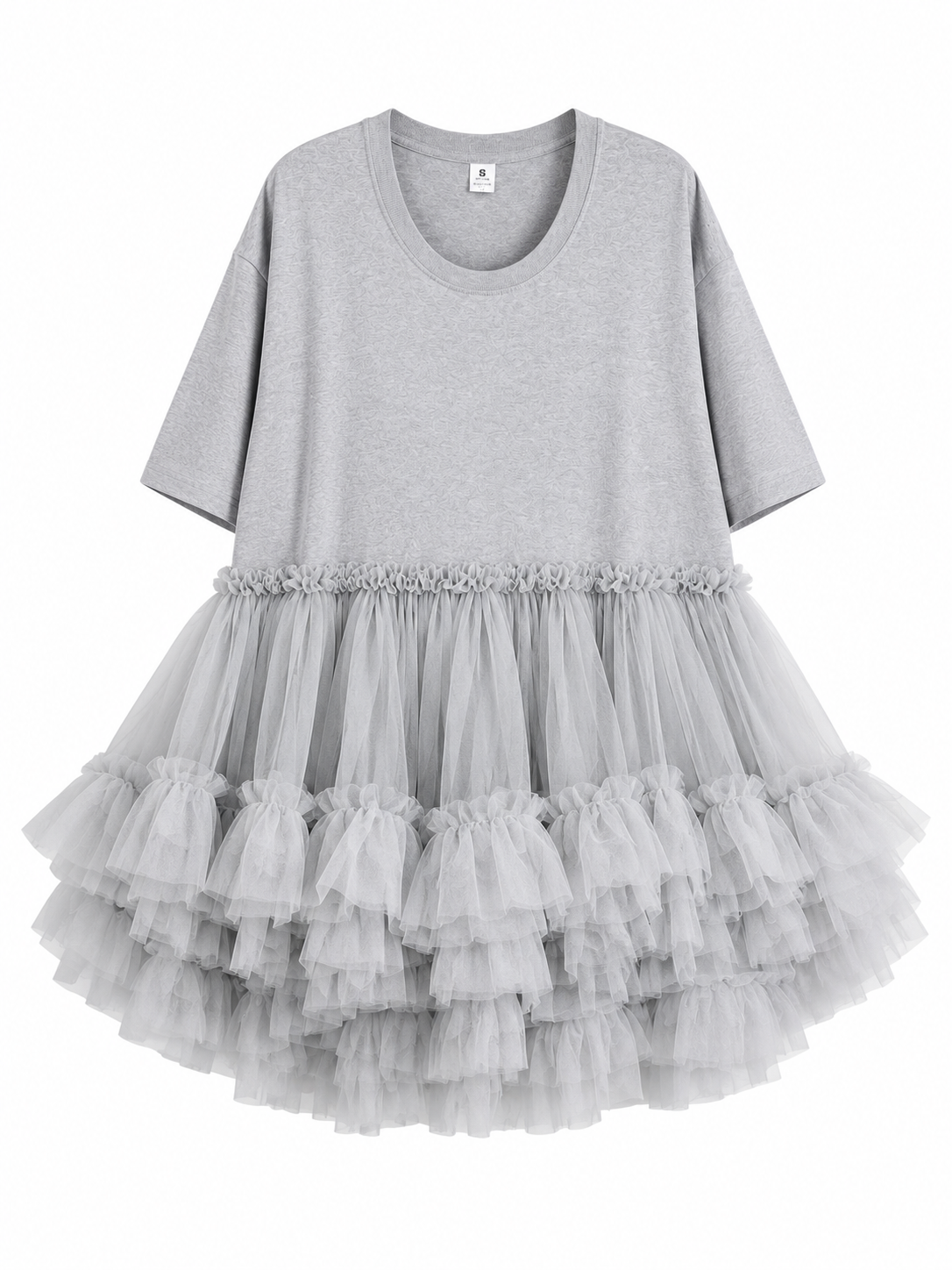 Storm Cloud Tulle Tee Dress