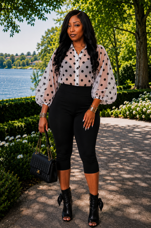 Midnight Dot Elegance Top