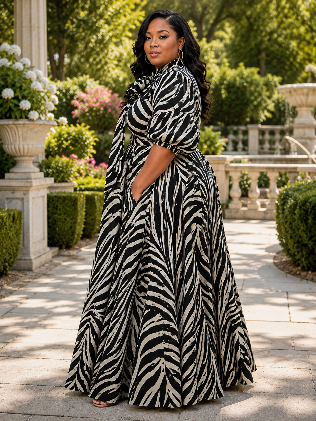 Savannah Luxe Zebra Maxi Dress